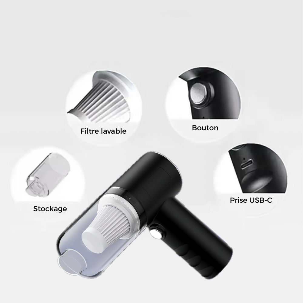 Mini aspirateur sans fil 3-en-1